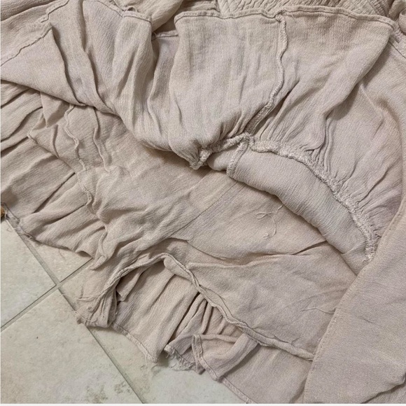 Beige Ruffled Mini Skirt - Picture 4 of 4